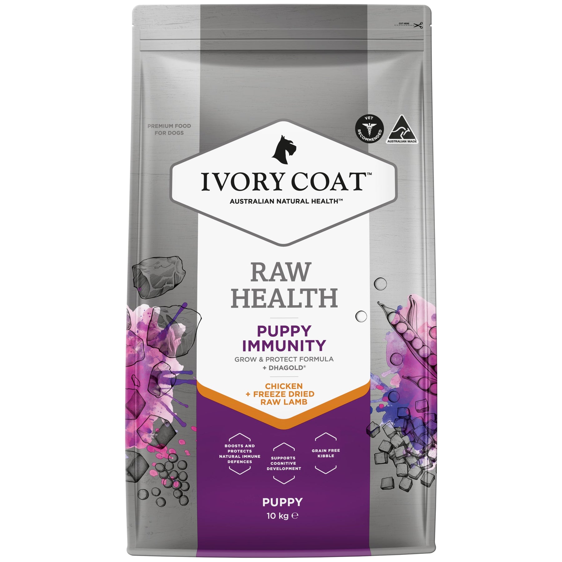 Ivory Coat Raw Health Dry Dog Food Puppy Immunity