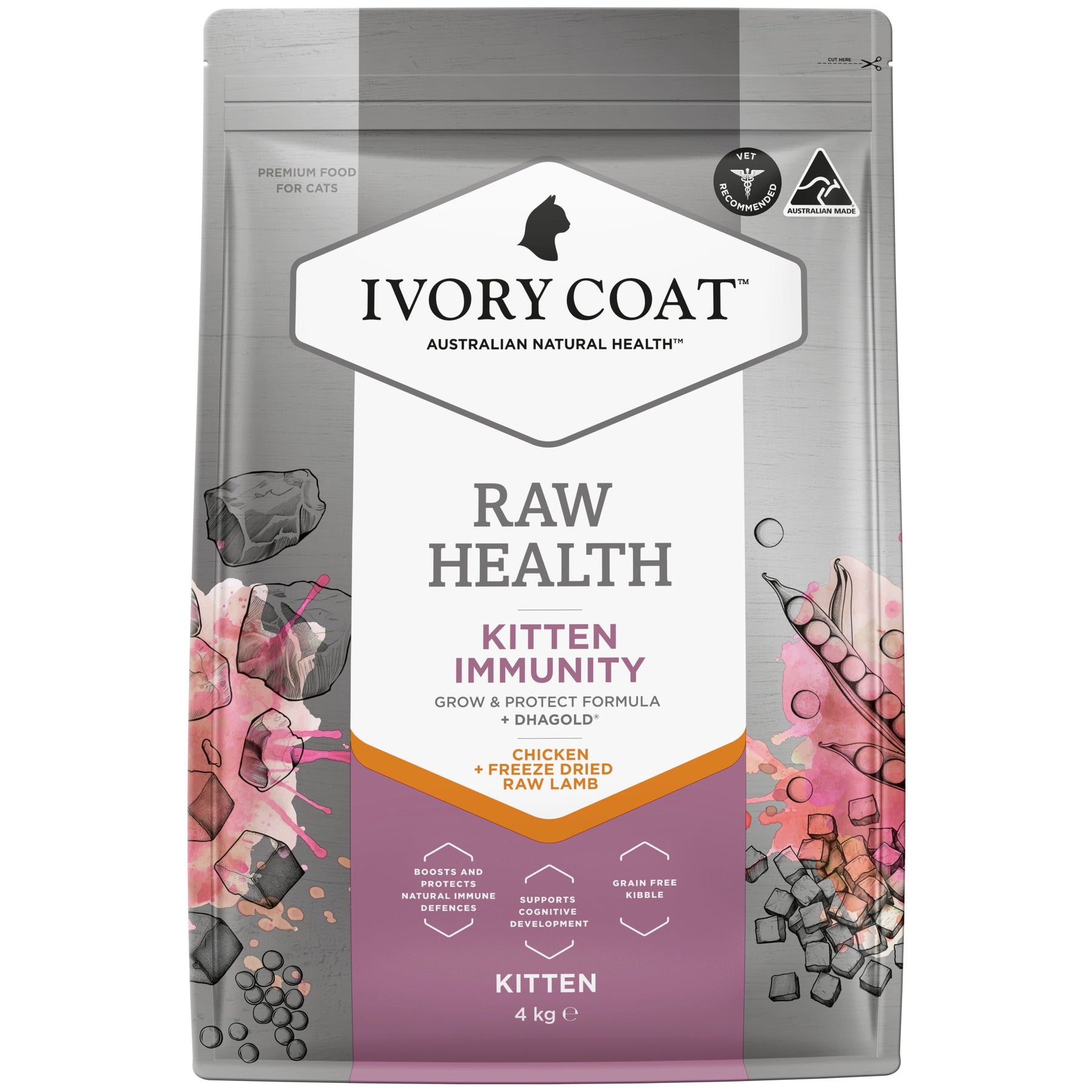 Ivory Coat Raw Health Cat Dry Food Kitten Immunity