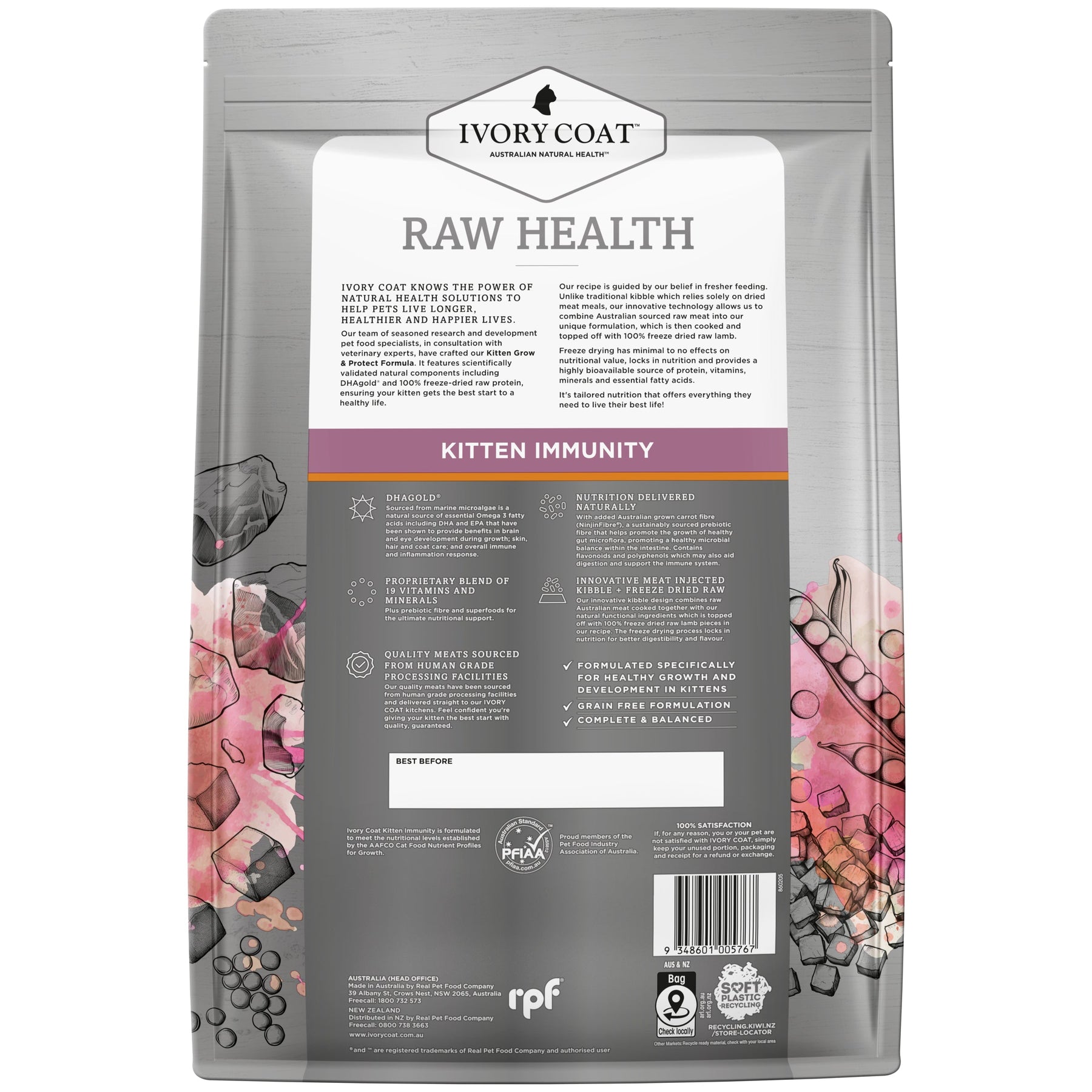 Ivory Coat Raw Health Cat Dry Food Kitten Immunity