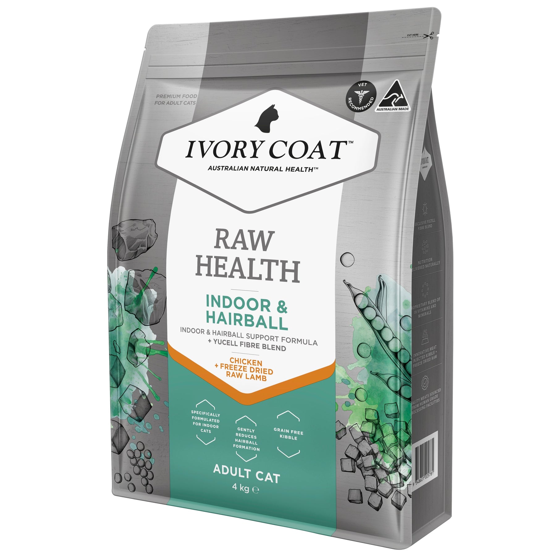 Ivory Coat Raw Health Cat Dry Food Indoor & Hairball