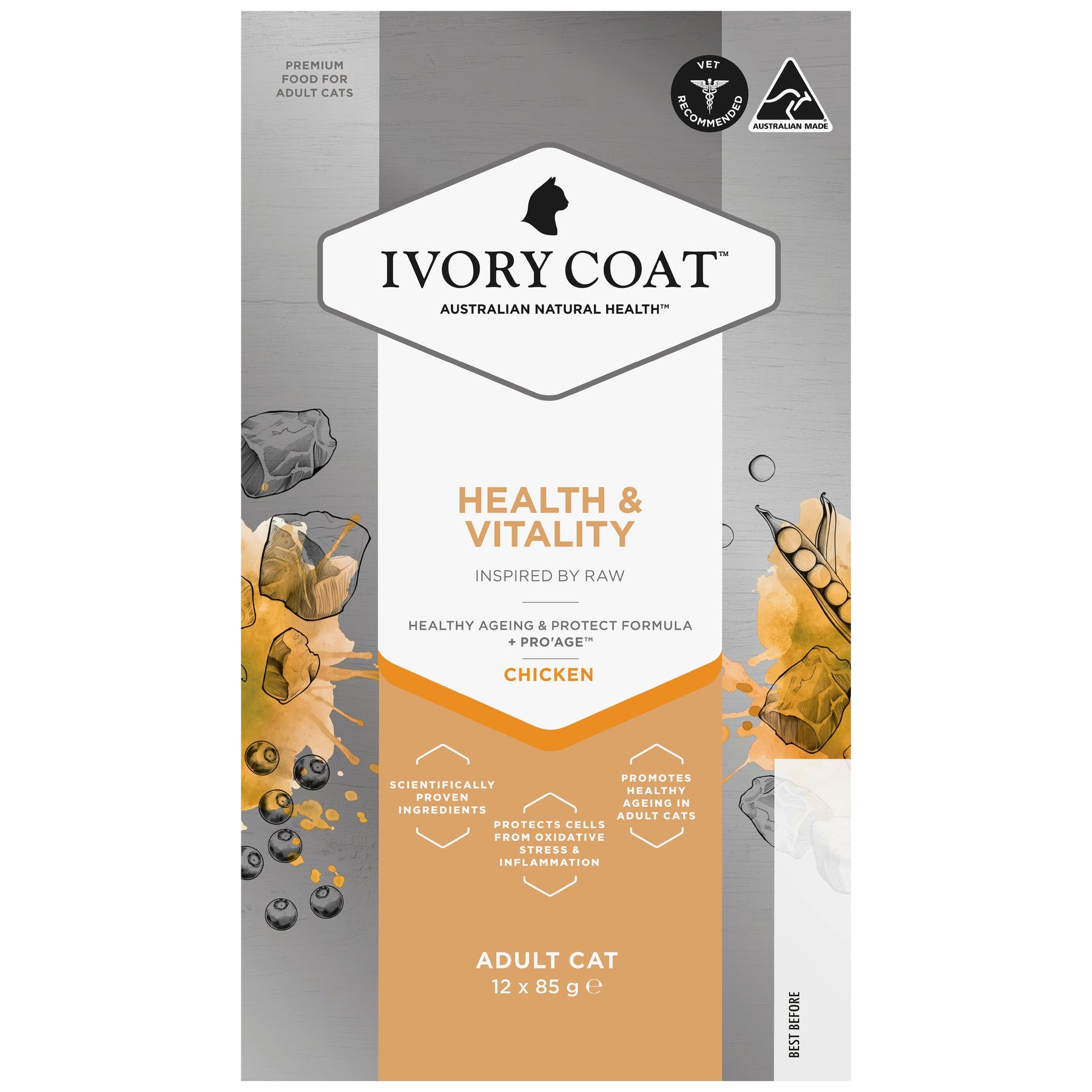 Ivory Coat Inspired by Raw Health & Vitality Cat Formula (12 x 85g)